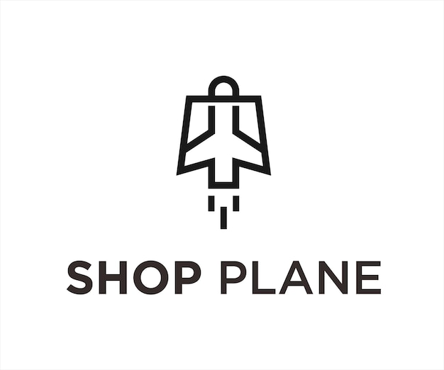 Shopping plane logo design vector illustration