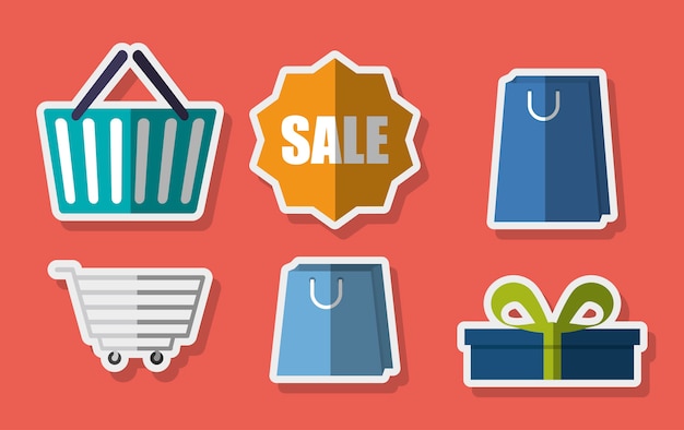 Vector shopping related icons