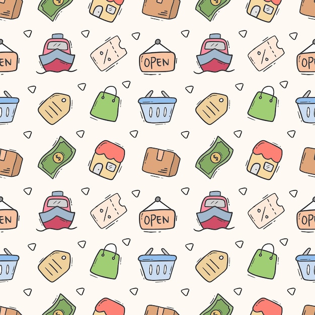 shopping seamless pattern template