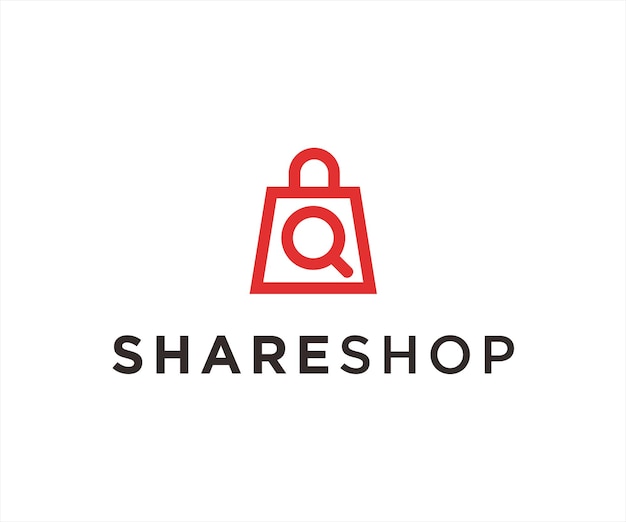 Shopping search logo or bag icon