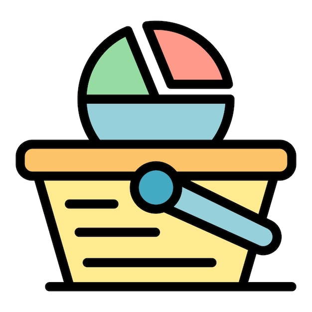 Shopping segmentatie icoon Outline shopping segmentatie vector icoon kleur vlak geïsoleerd