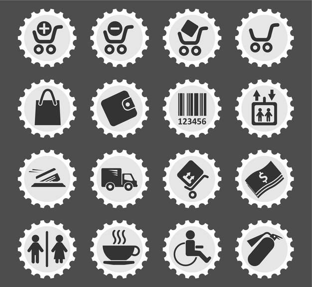 Shopping simply symbols for web and user interface