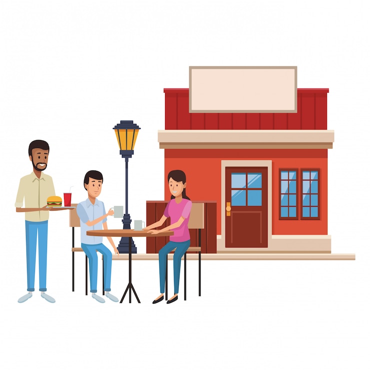 Vector shopping store cartoon