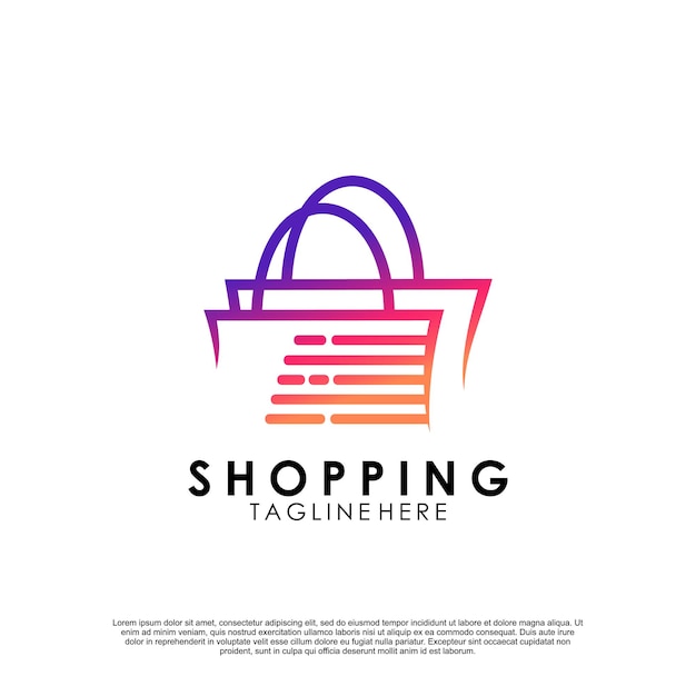 Shopping store logo design Premium Vector