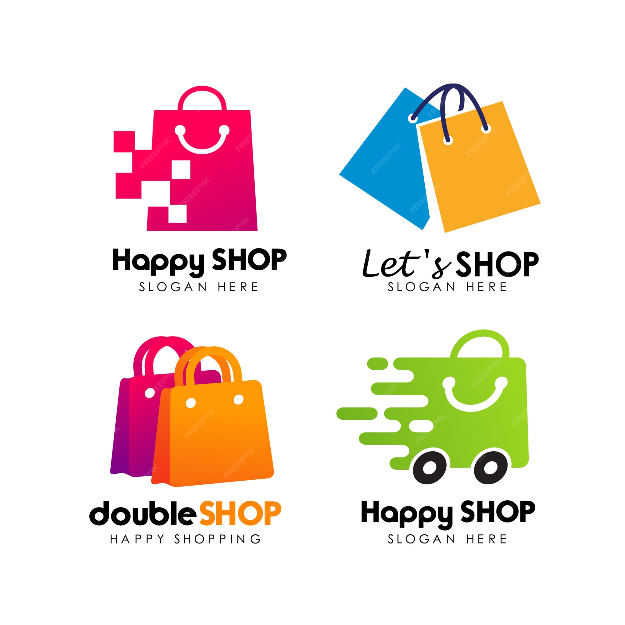 Premium Vector | Shopping store logo design vector