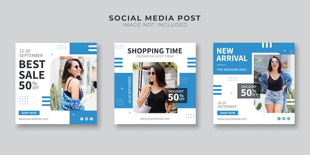 Shopping time social media post template