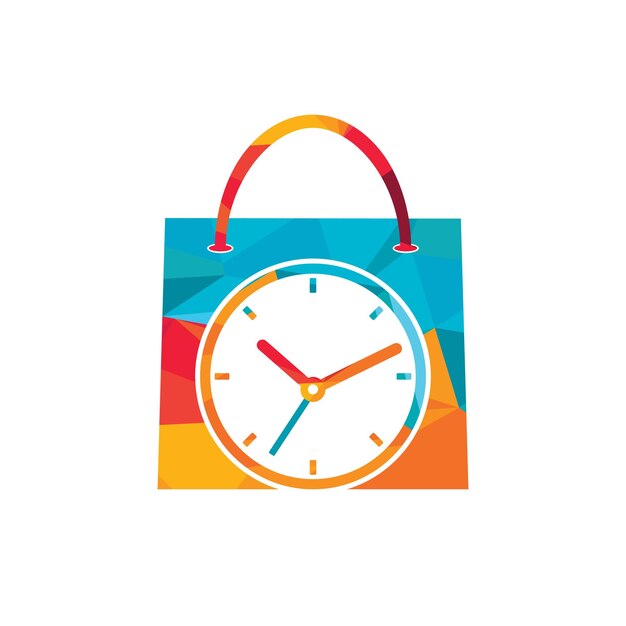 Шаблон векторного логотипа времени покупок