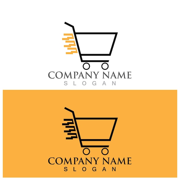 Vector shopping trolley logo and vector template