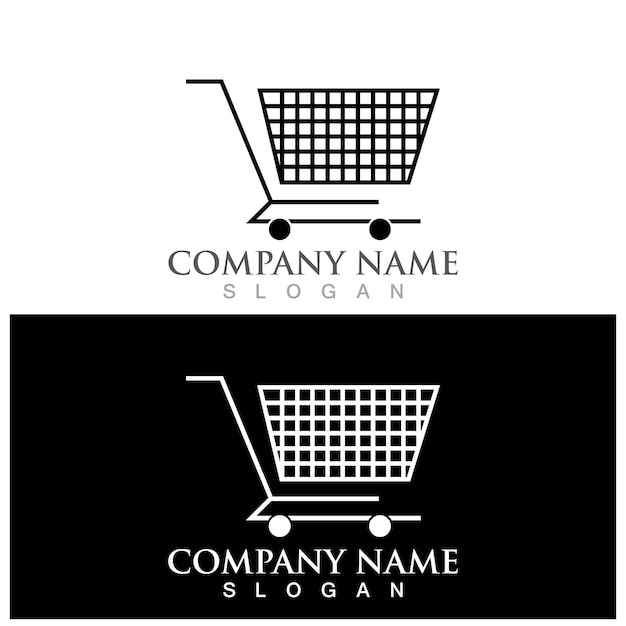 Shopping trolley logo and vector template