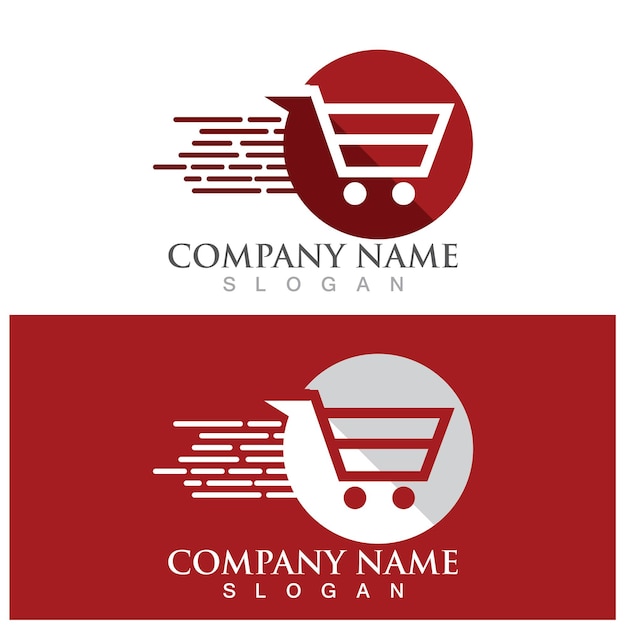 Shopping trolley logo and vector template
