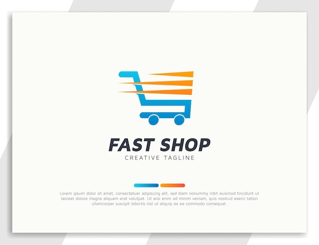 Shopping trolley logo with fast effect
