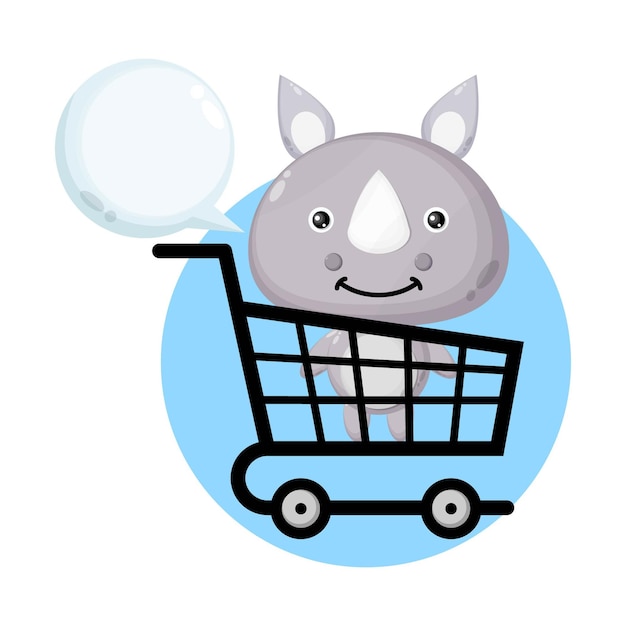 Shopping trolley rhino cute character