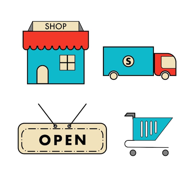 Vector shopping vector icon set