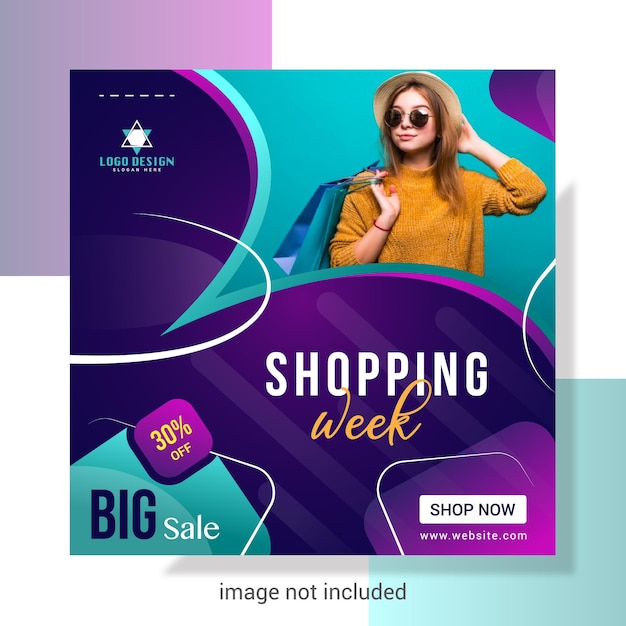 Shopping week social media design