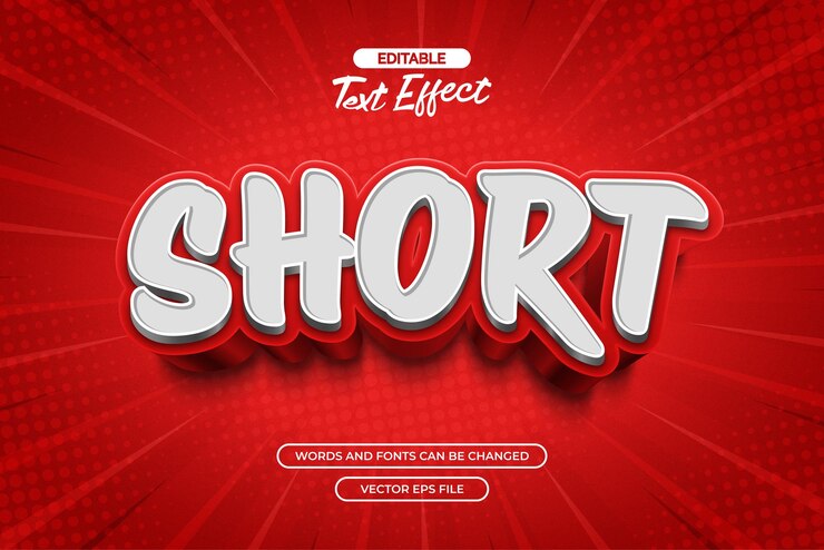 Vector short editable text effect