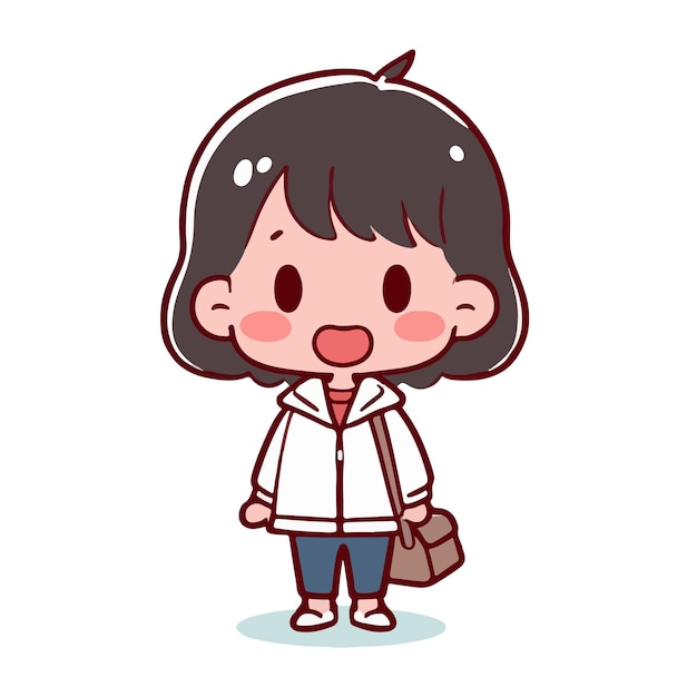 short hair chibi girl ai generated image