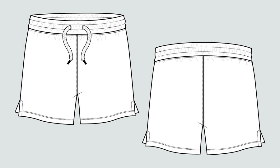 Premium Vector | Short pants technical fashion flat sketch vector ...