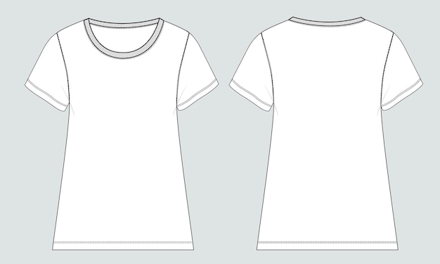 short sleeve oversized body long knee length dress design fashion flat sketch template for ladies