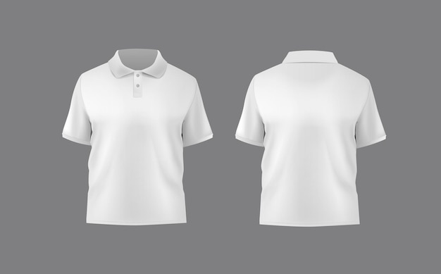 Short sleeve polo shirttshirt front tshirt back and tshirt sleeve design for mockup