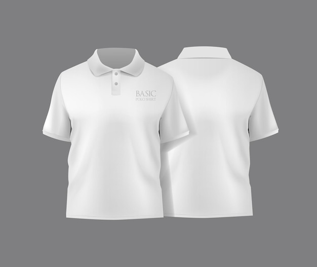 Short sleeve polo shirttshirt front tshirt back and tshirt sleeve design for mockup