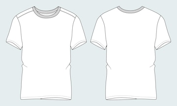 Premium Vector | Short sleeve t shirt technical fashion flat sketch ...