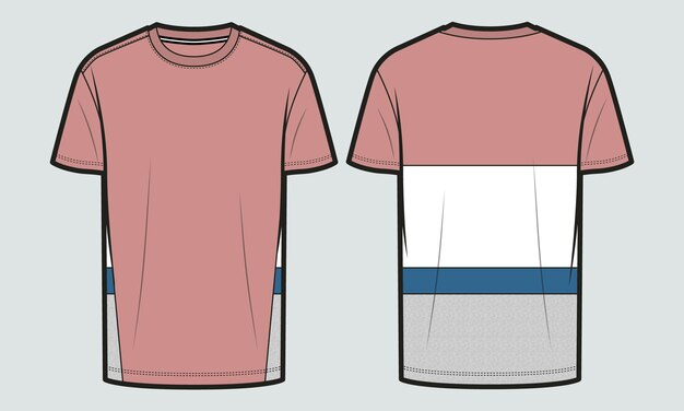 Modello di illustrazione vettoriale t-shirt manica corta