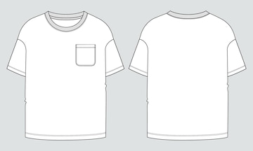 Premium Vector | Short sleeve t shirt with pocket flat sketch vector ...