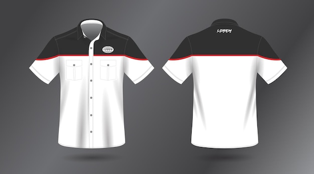 Premium Vector | Short sleeve work shirt