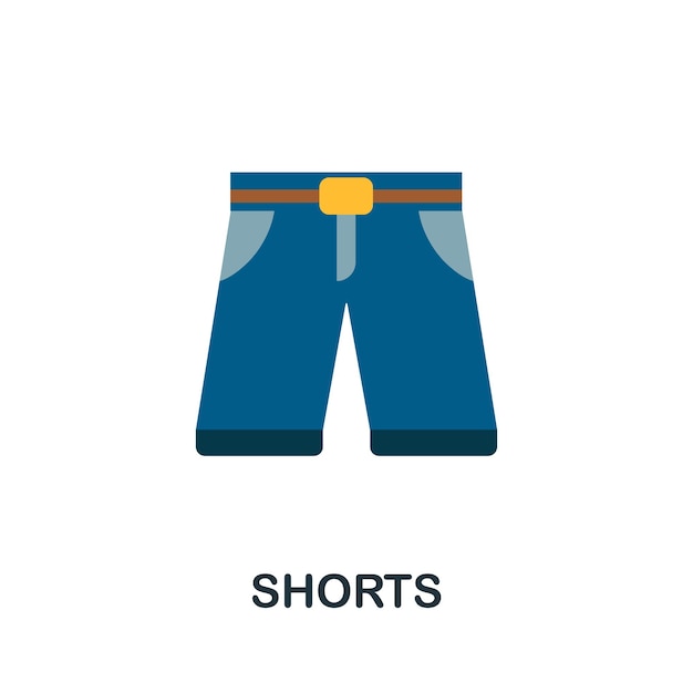 Вектор Плоская иконка шорты цветной простой элемент из коллекции одежды иконка creative shorts для шаблонов веб-дизайна, инфографика и многое другое