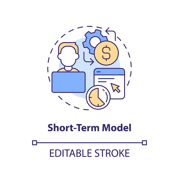 Shortterm model concept icon