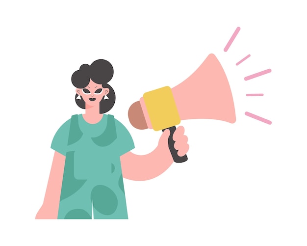 Shot in Voice Enthousiaste dame met Enhancer Teruggetrokken op Wit