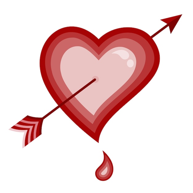 Shot Through The Heart Saint Valentine's Day vector illustration graphic