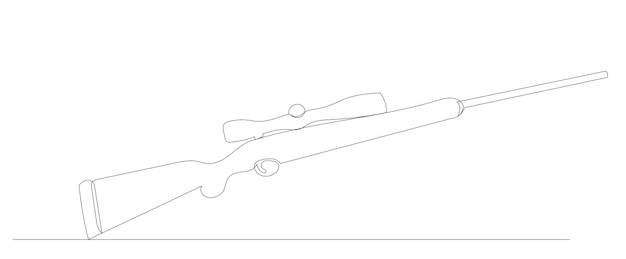 Рисунок дробовика в одной непрерывной линии изолированного вектора