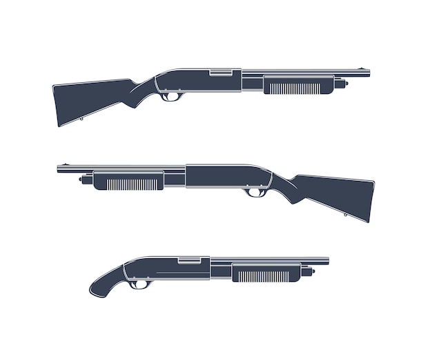 白で隔離される散弾銃