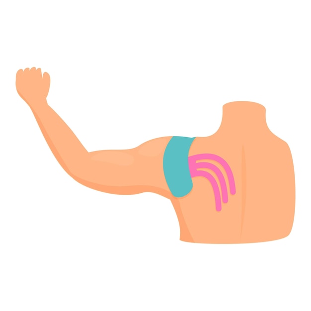 Shoulder move kinesio icon cartoon vector Tape sport