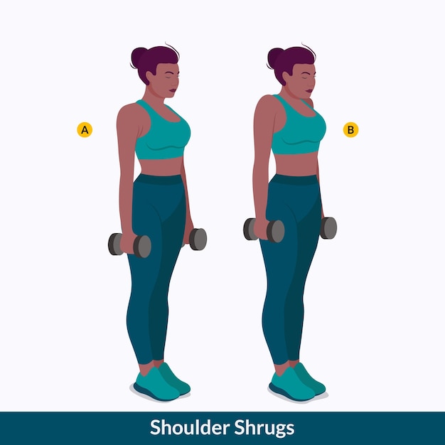 shoulder shrugs exercise, Woman workout fitness, aerobic and exercises.