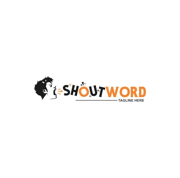 Shout woord logo ontwerp