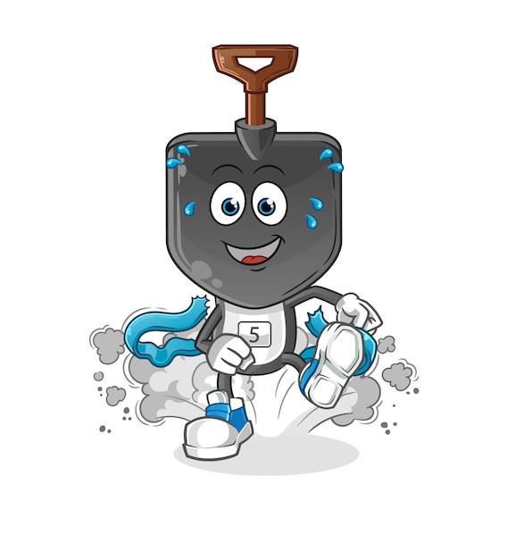 Shovel head cartoon runner character. cartoon mascot vector