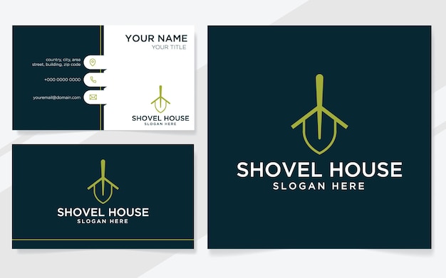 Shovel home logo suitable for company with business card template