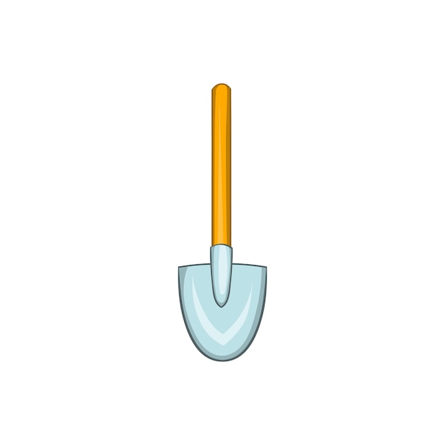 Икона лопаты в стиле мультфильма изолирована на белом фоне Символ оборудования