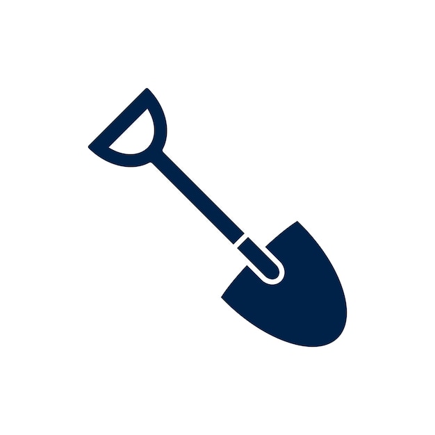Икона лопаты плоская Иллюстрация изолированного векторного символа знака