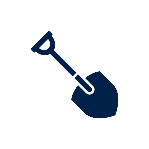 Икона лопаты плоская Иллюстрация изолированного векторного символа знака