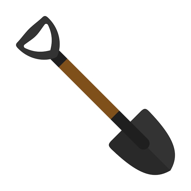 Vector shovel icon isolated on white background work tool for outdoor activities digging gardening