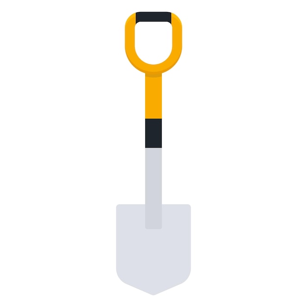 Shovel icon Spade with orange handle