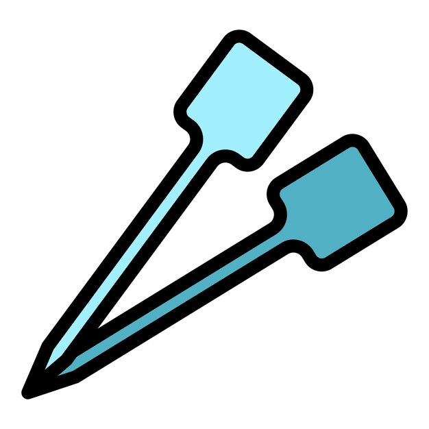 Vector shovel toothpick icon outline shovel toothpick vector icon color flat isolated