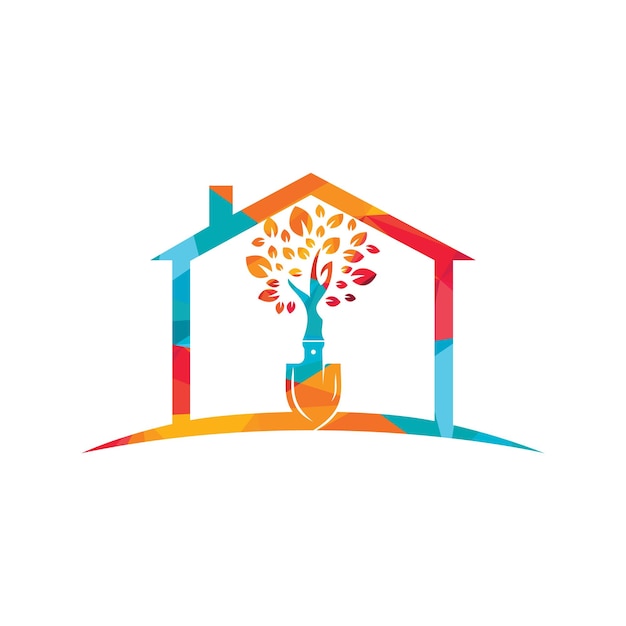 Shovel tree vector logo design