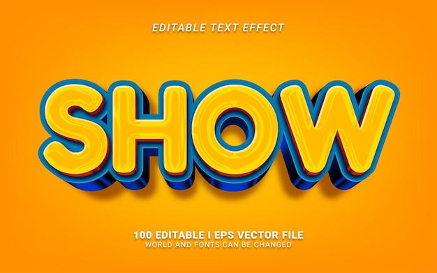 Show 3d style text effect design