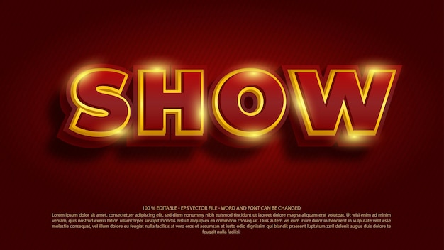 Vector show 3d style text effect