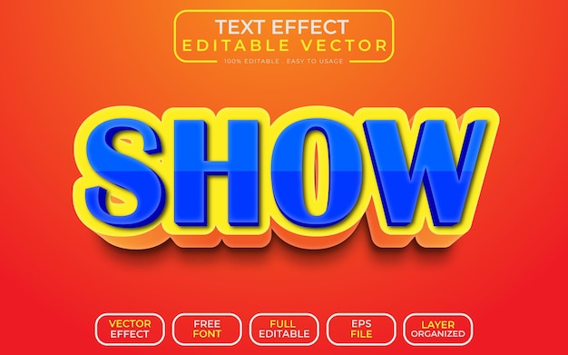 Show 3D Text Effect EPS Vector File