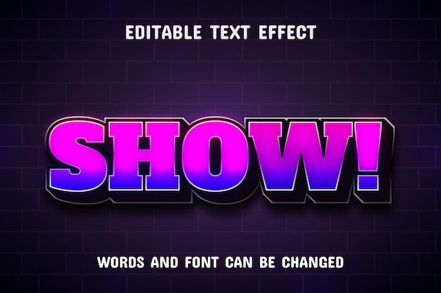 Vector show 3d text effect